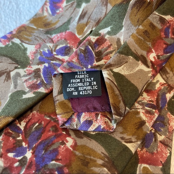 Viaggio Neck Tie Floral Spring Style 100% Silk One Size EUC - Picture 5 of 5